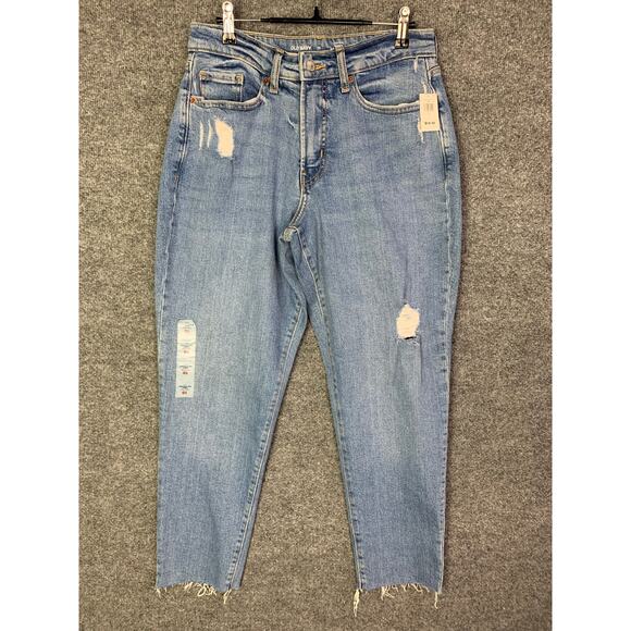 NWT Old Navy High Rise Curvy O.G. Straight Jeans Women’s Size 10 Raw Hem - Picture 1 of 10